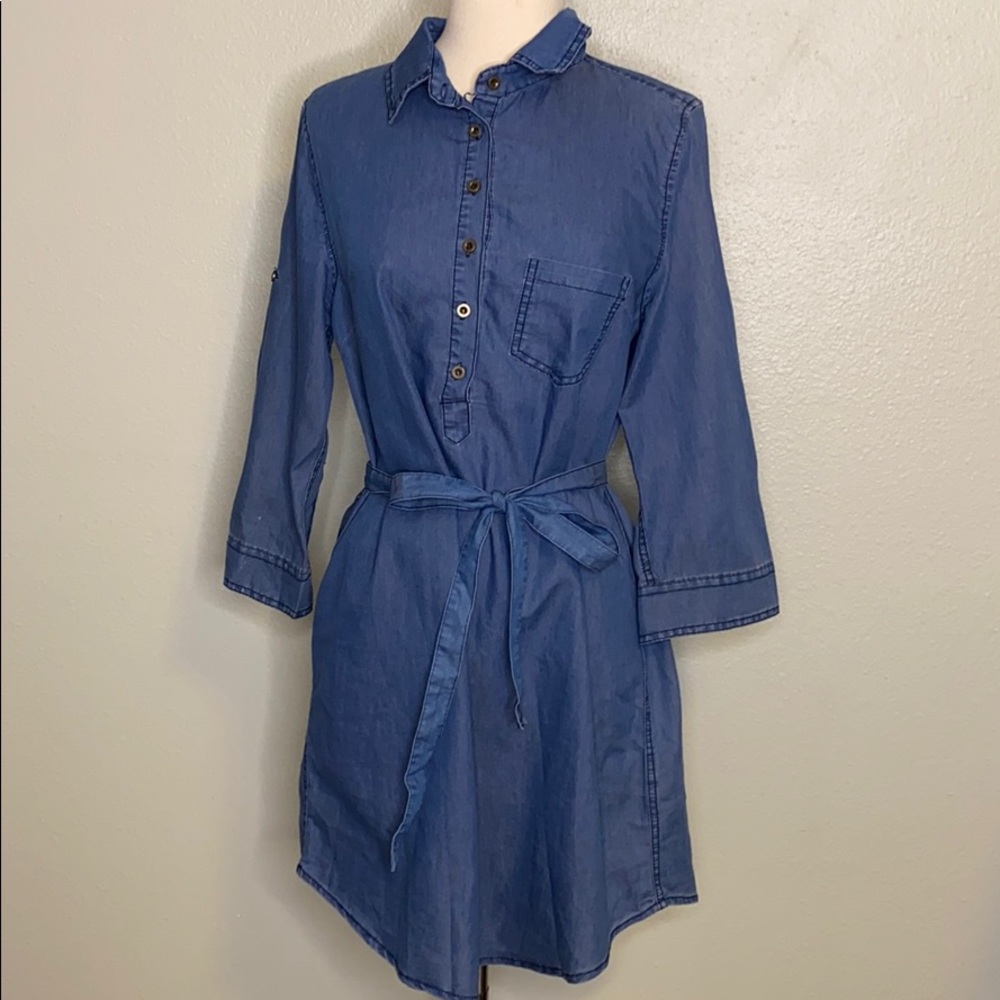 Lulu E Bebe Denim Shirt Dress Sz M